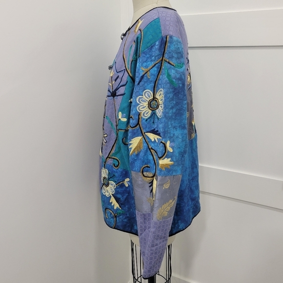 Vintage Draper's & Damon's Women's Artsy Patchwork Embroidered Jacket Size XL - Picture 6 of 16